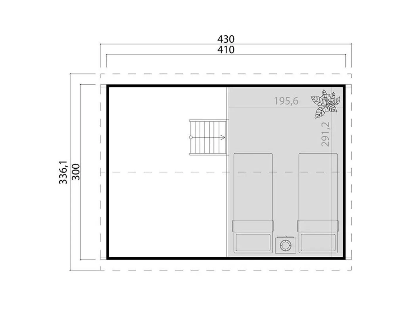 Tuinhuis Murano 2 336 x 430 cm - Afbeelding 2